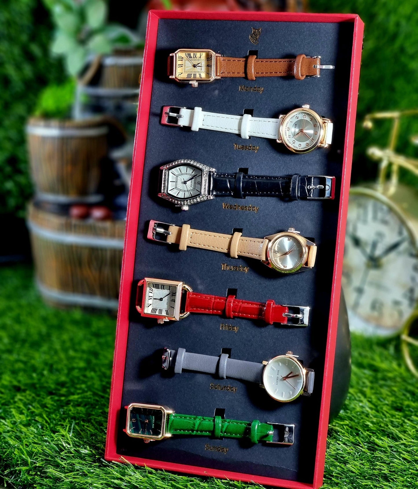 7-Day Vintage PU Leather Watch Collection